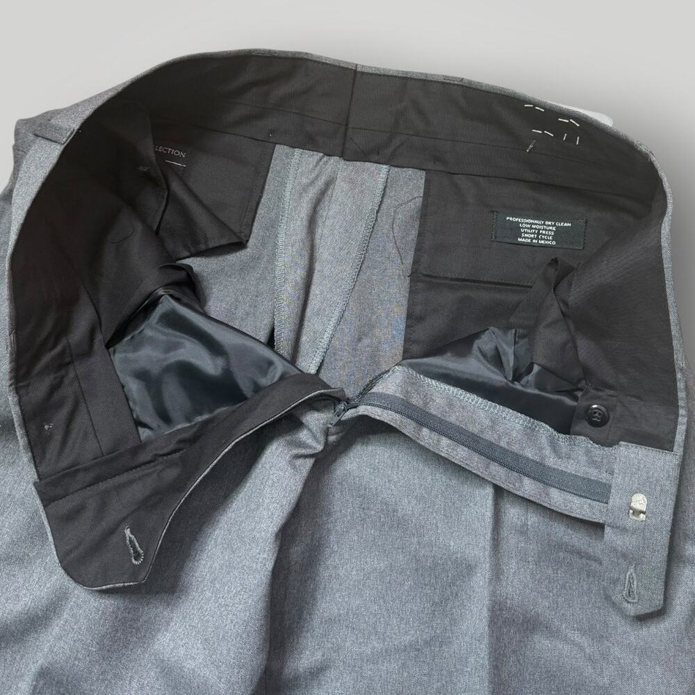 Jos. A. Bank Executive Collection Gray 100% Wool Pleated Dress Pants Mens 35RNWT - Picture 6 of 13